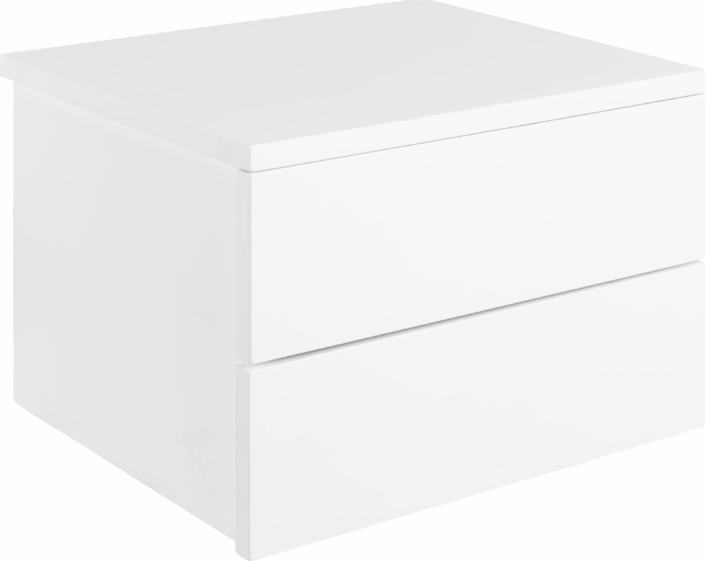 Natbord/sengebord Signature Saloméa - 24,6Ã37Ã32âcm hvid MDF med 2 skuffer
